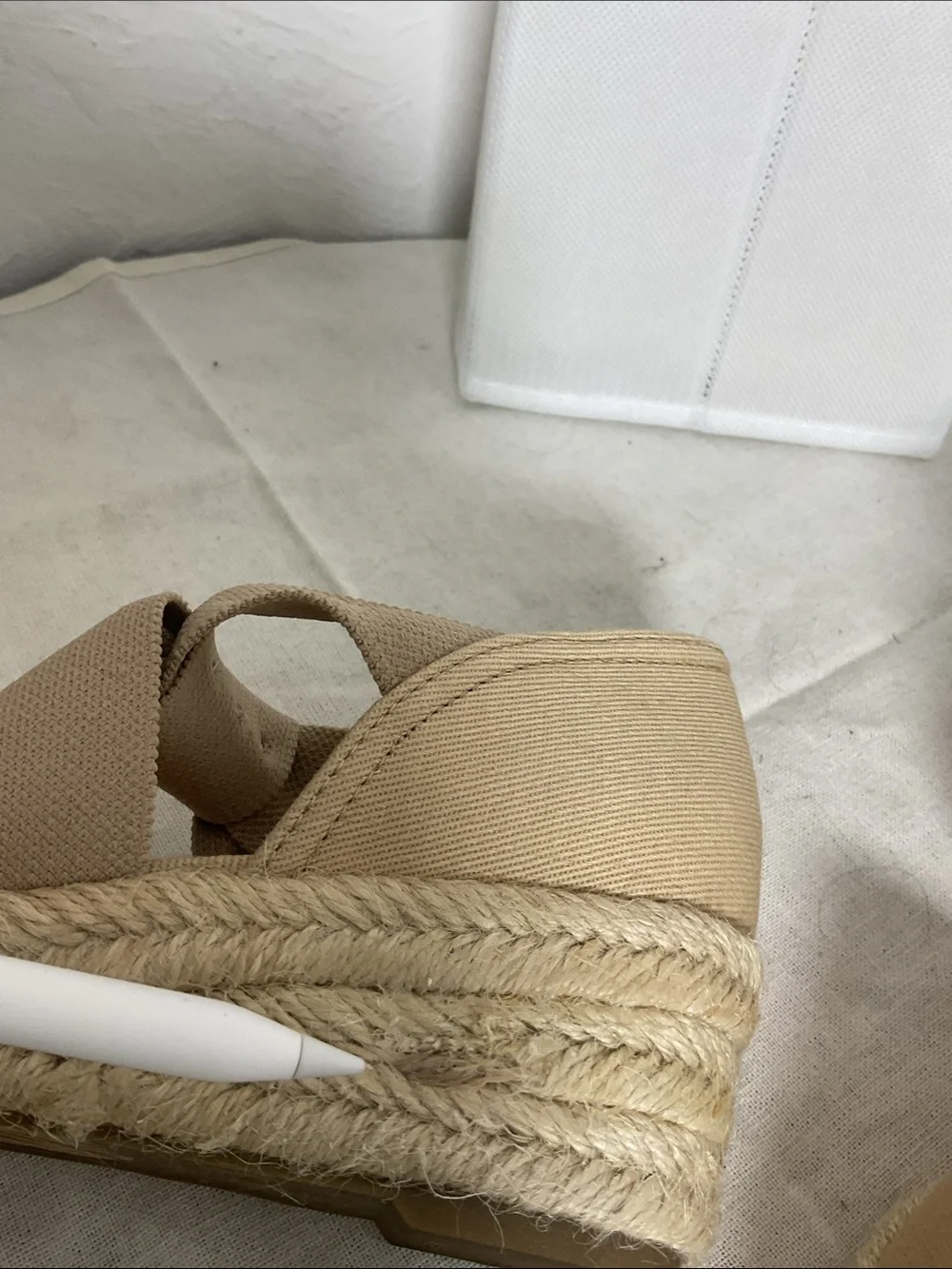 LifeStride Kascade Taupe Espadrille Wedge Sandals Size 7.5M